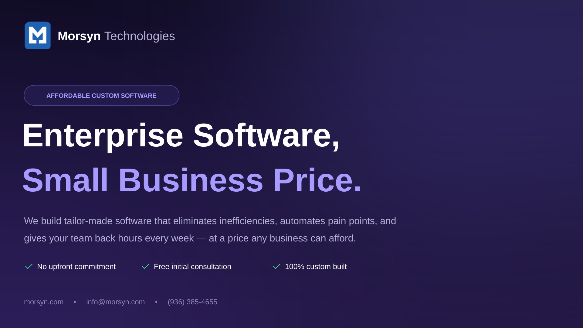 Morsyn Technologies — Slide 1